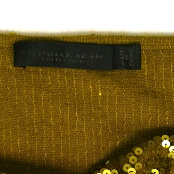 Luxury Vintage Knit Cashmere Sequins Maxi Dress -- Donna Karan - Picture 7 of 13